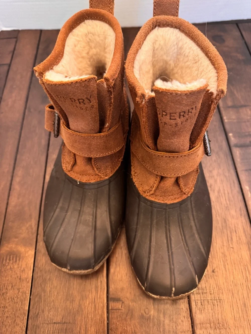 Sperry Saltwater Women's 6.5M Brown Leather Zip Up Duck Rain Boots